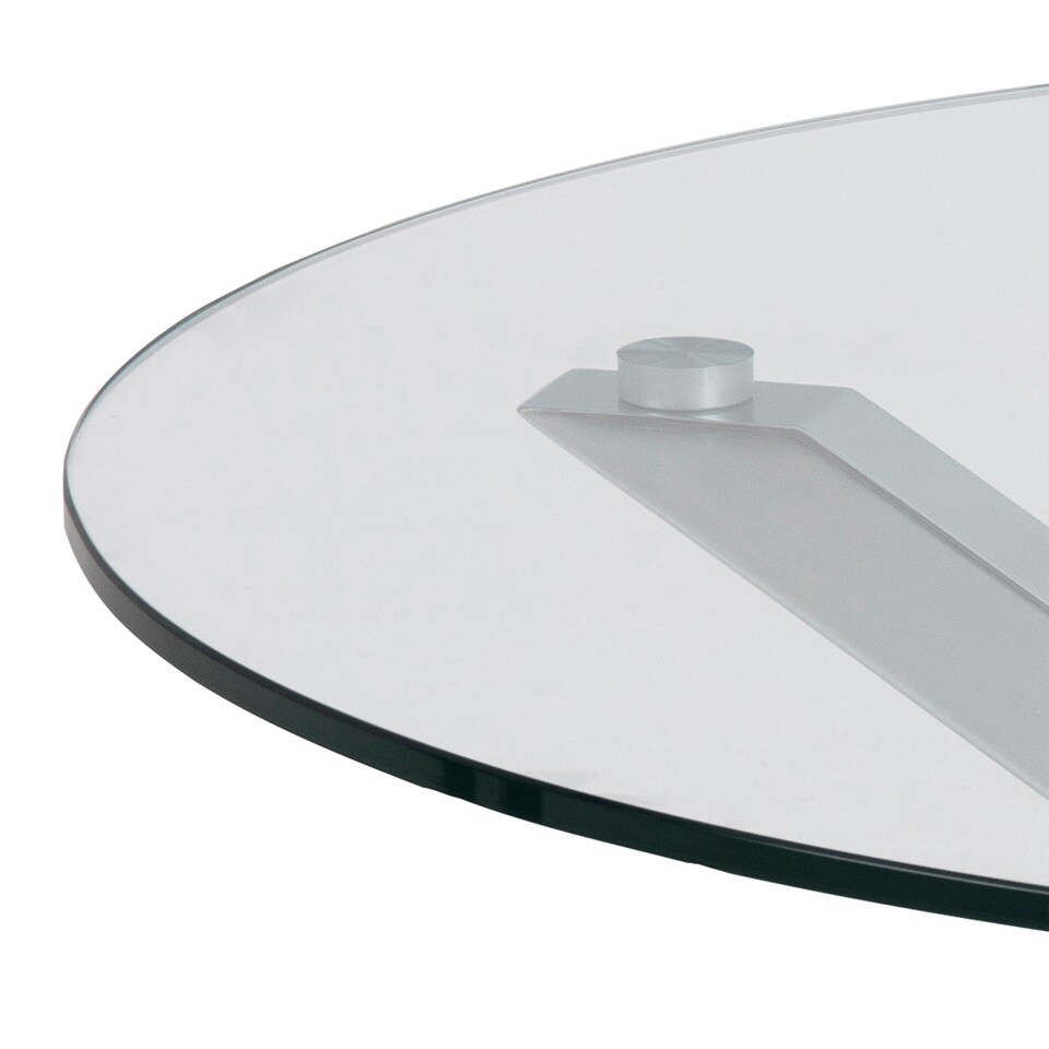 image 1 of Heaven Round Coffee Table with Glass Top and Chrome Legs