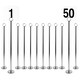 image 1 of Argon Tableware Table Numbers with 46cm Holders - 46cm - Silver - Pack of 50 | Silver | Silver