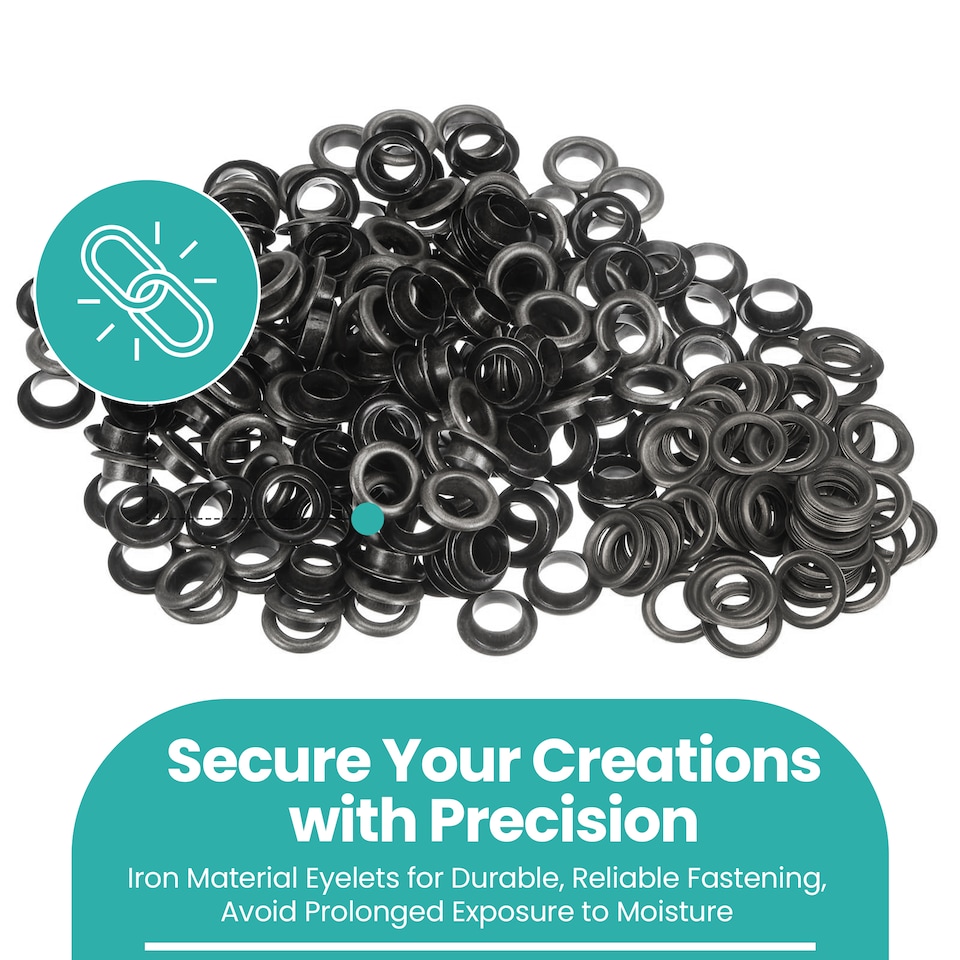 image 1 of 18mm Eyelets with Washers Durable Iron Grommets for DIY Project- 50pcs