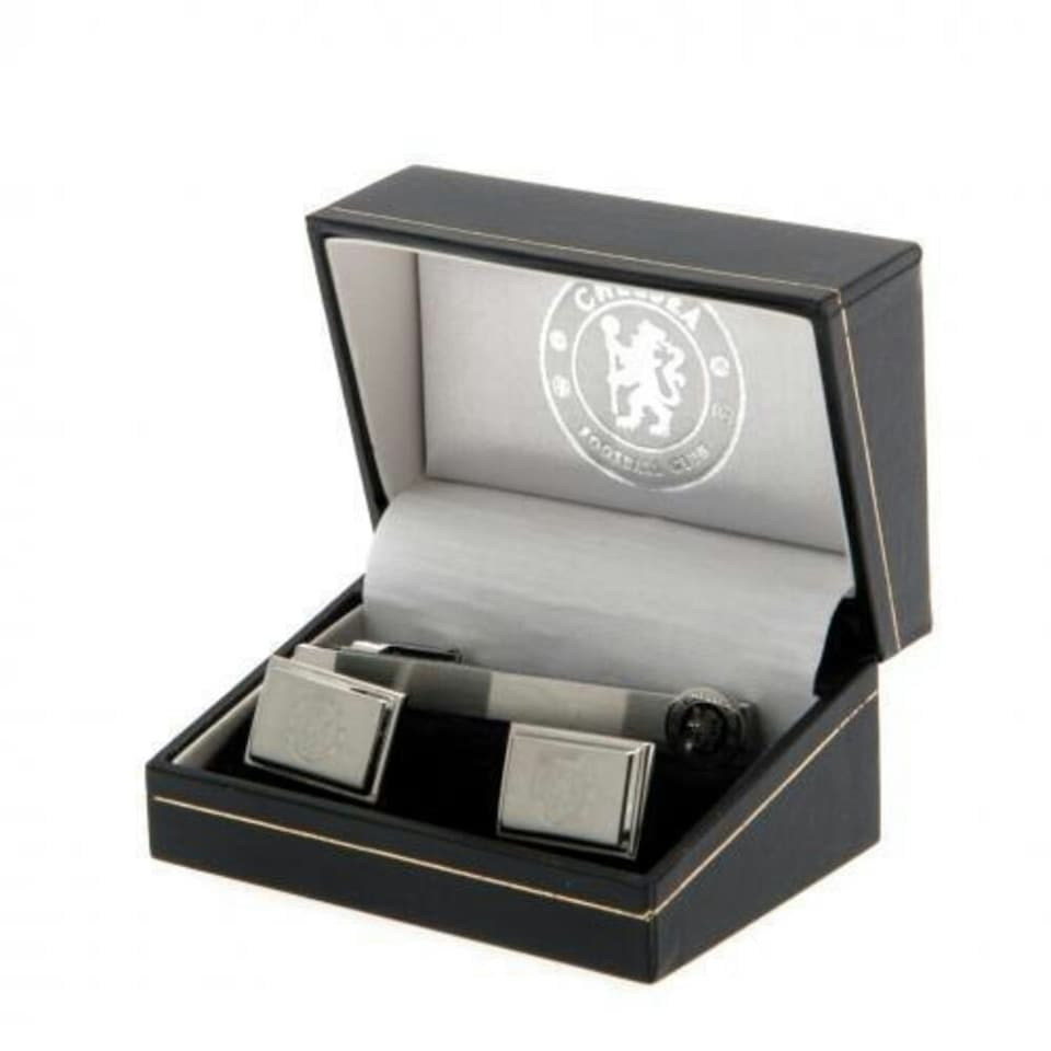 image 1 of Chelsea FC Crest Cufflink Set - Silver - One Size