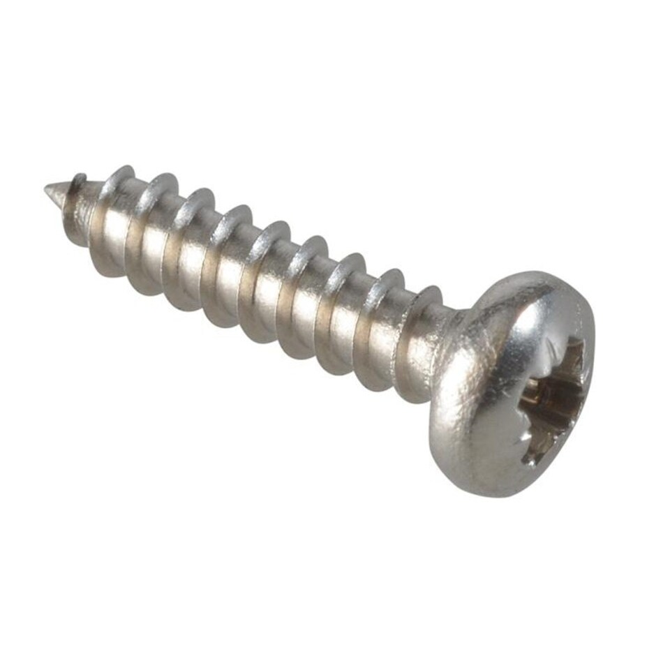 Forgefix Self-tapping Screws, Pozi, Pan Head, A2 Stainless Steel - Multi Colour - 1/2in x 4 ForgePack 60