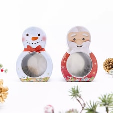 2 Set Santa & Snowman Christmas Tins