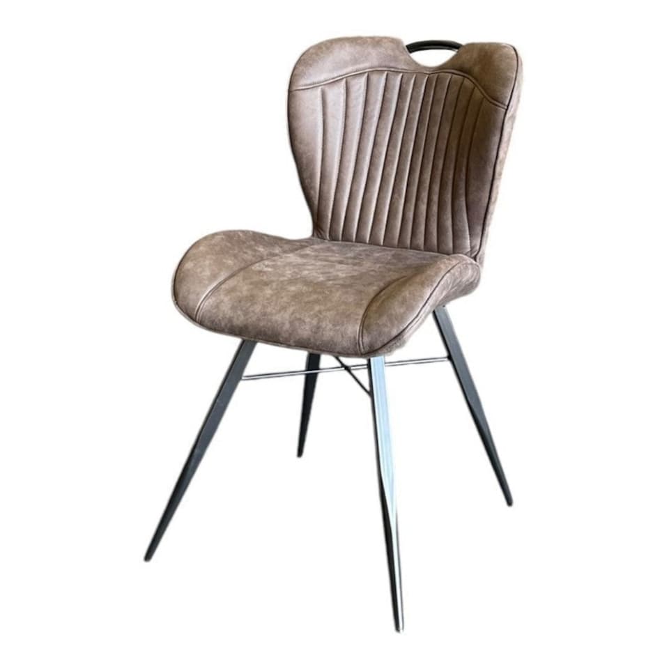 image 1 of Mala Dining Fabric Chair with Metal Legs (Set of 2) - Brown/Black - Assembly Required Brown