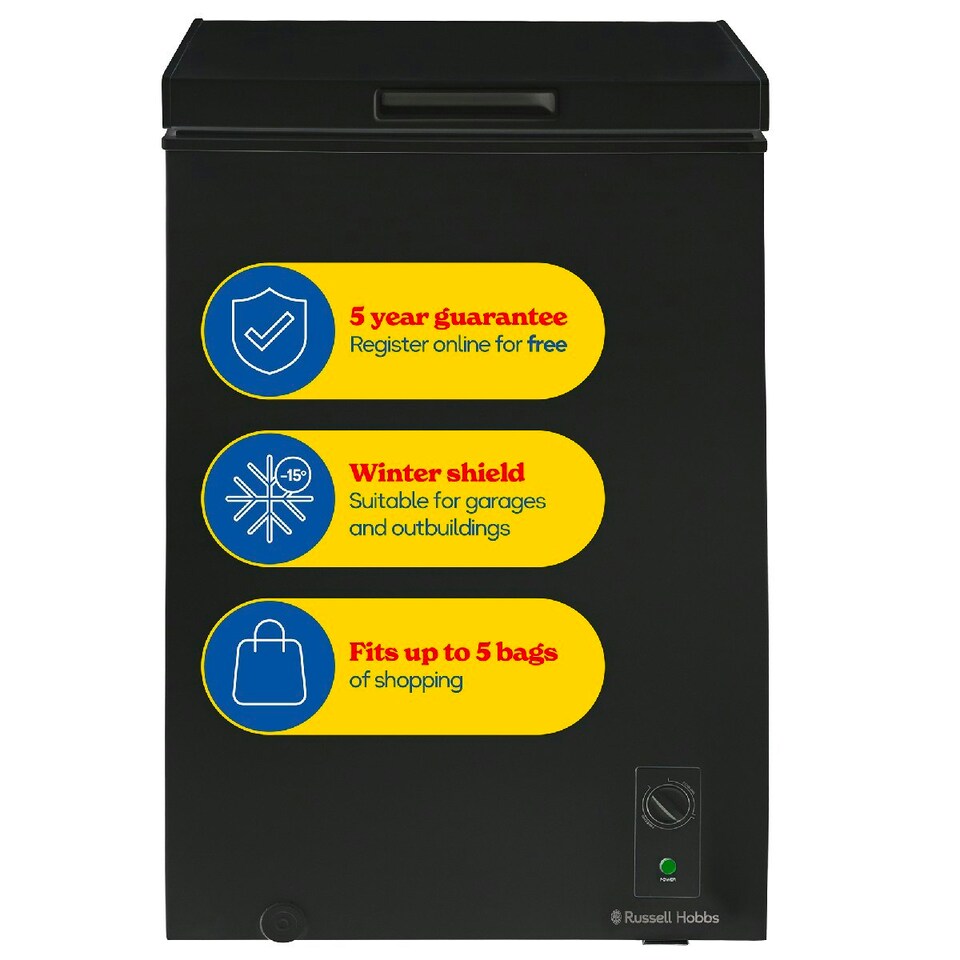 image 1 of Russell Hobbs RH99CF0E1B Chest Freezer 99L Freestanding Black 5 Year Guarantee Black