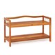 image 6 of COSTWAY 2-Tier Wood Shoe Rack Solid Shoe Storage Shelf Brown