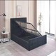 image 6 of Ottoman Storage Bed black 3ft single and 1 mattress velvet cushioned bedroom