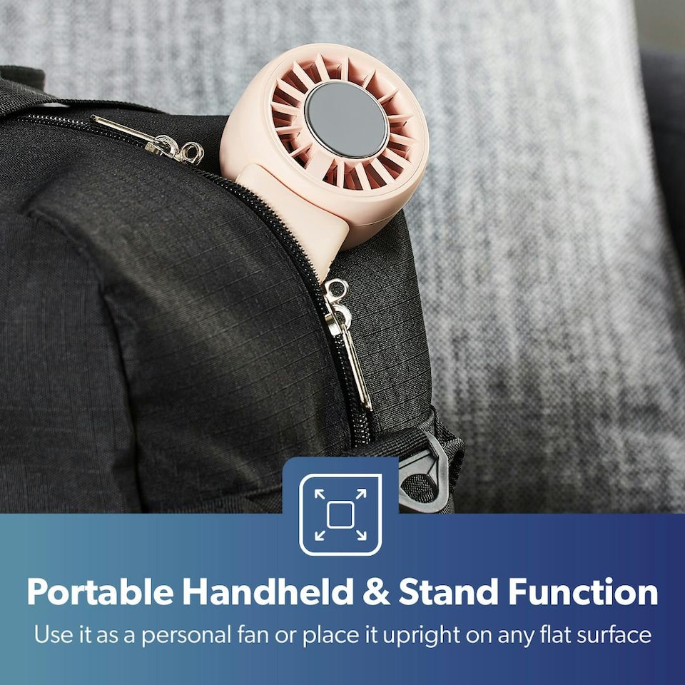 image 1 of GEEPAS Mini Foldable Portable Handheld USB Fan - Pink