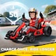 image 7 of HOMCOM 24V Electric Go Kart for Kids, Ride On Racing Kart with Adjustable Seat, Battery Powered Drifting Ride On Car with Music, Light, Slow Start, Button Start, Horn, for 6-12 Years, Red