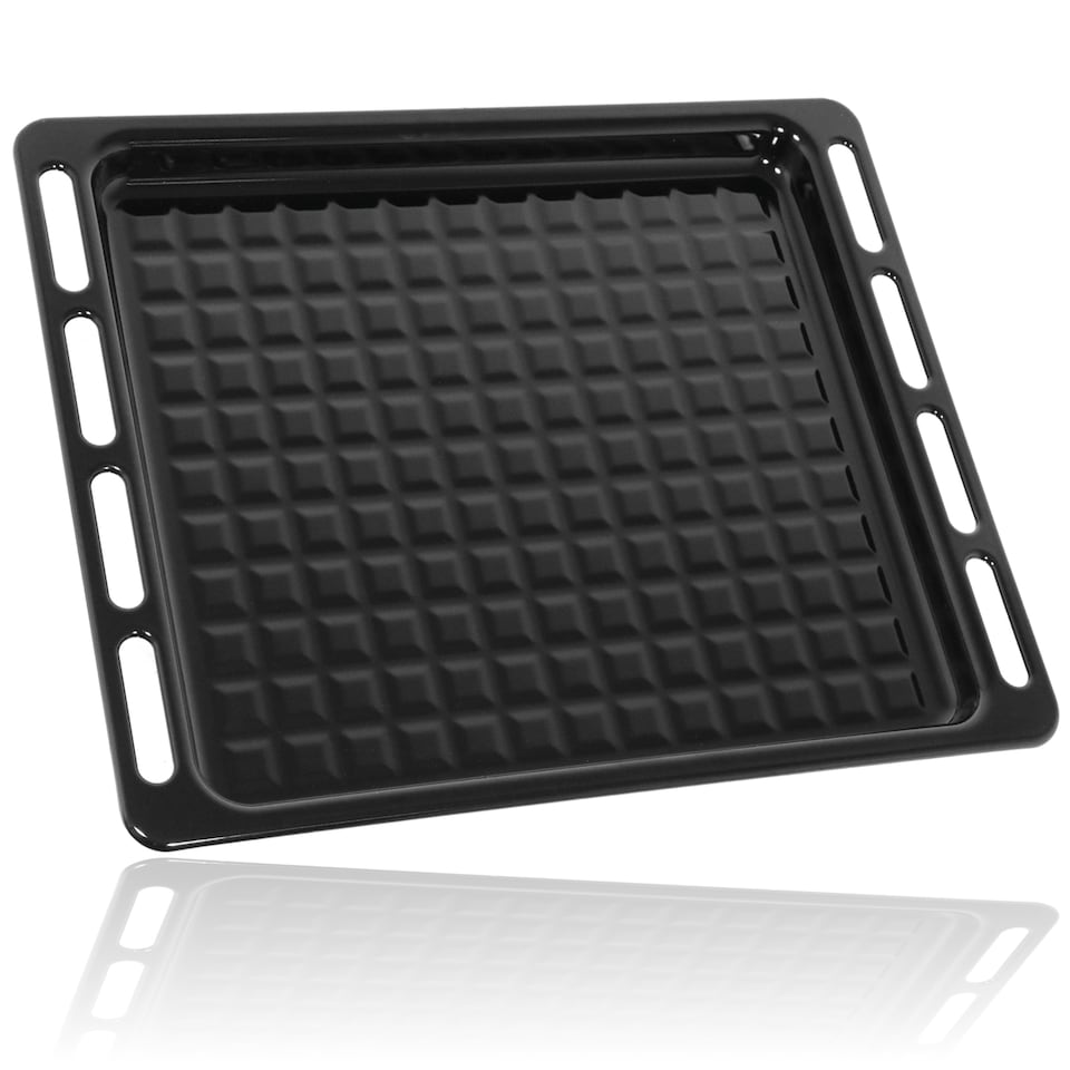 image 1 of SPARES2GO Oven Roasting Pan Crisper Tray UNIVERSAL Full Width Bottom Base 476mm x 374mm