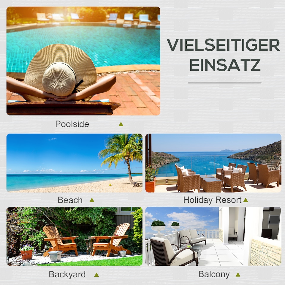 image 1 of Outsunny Double Rattan Sun Lounger, Garden Daybed with 5-Level Adjustable Backrest, Outdoor Lounge Sunbed with Cushion and Pillows, 2 Seater Wicker Patio Furniture, Black