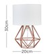 image 5 of ValueLights Angus Copper Metal Basket Cage Table Lamp White Shade and Bulb