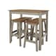 image 3 of Premium Corona Linea Breakfast Dining Set with Table and 4 High Stools - Grey Waxed Pine | Grey | Grey | 1