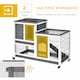 image 4 of PawHut Wooden Indoor Rabbit Hutch Elevated Bunny Cage with Enclosed Run W/Wheel