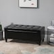image 2 of HOMCOM PU Leather Storage Ottoman Bench Storage Chest Tufted Ottoman Cube with Flipping Top 92L x 40W x 40H cm Black