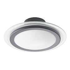 Modern and Sleek Semi Flush LED Powered Ceiling Light Fitting in Matt Black