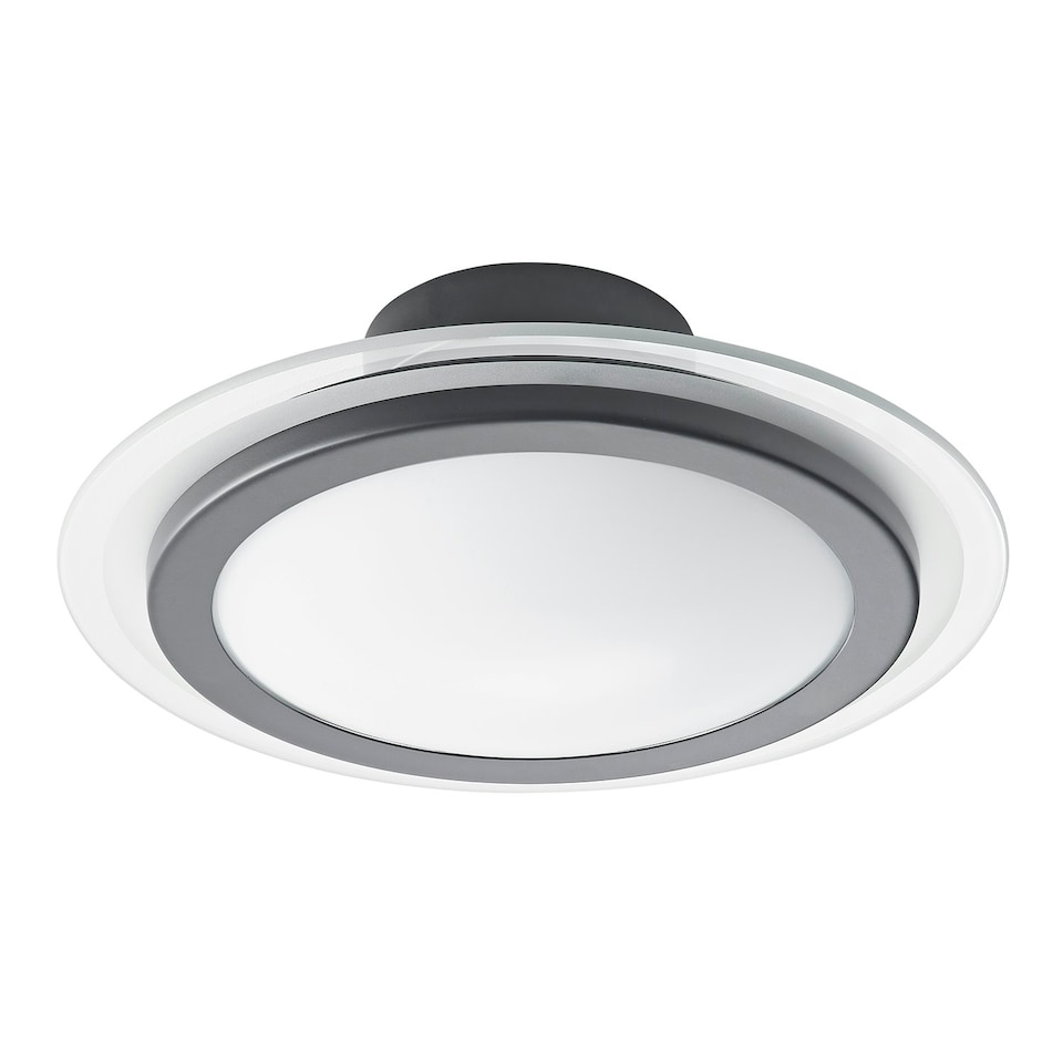 image 1 of Modern and Sleek Semi Flush LED Powered Ceiling Light Fitting in Matt Black