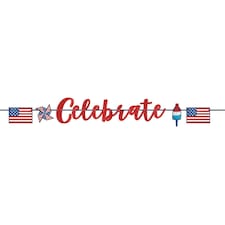 Amscan USA 4th of July Banner - Red/Blue - One Size