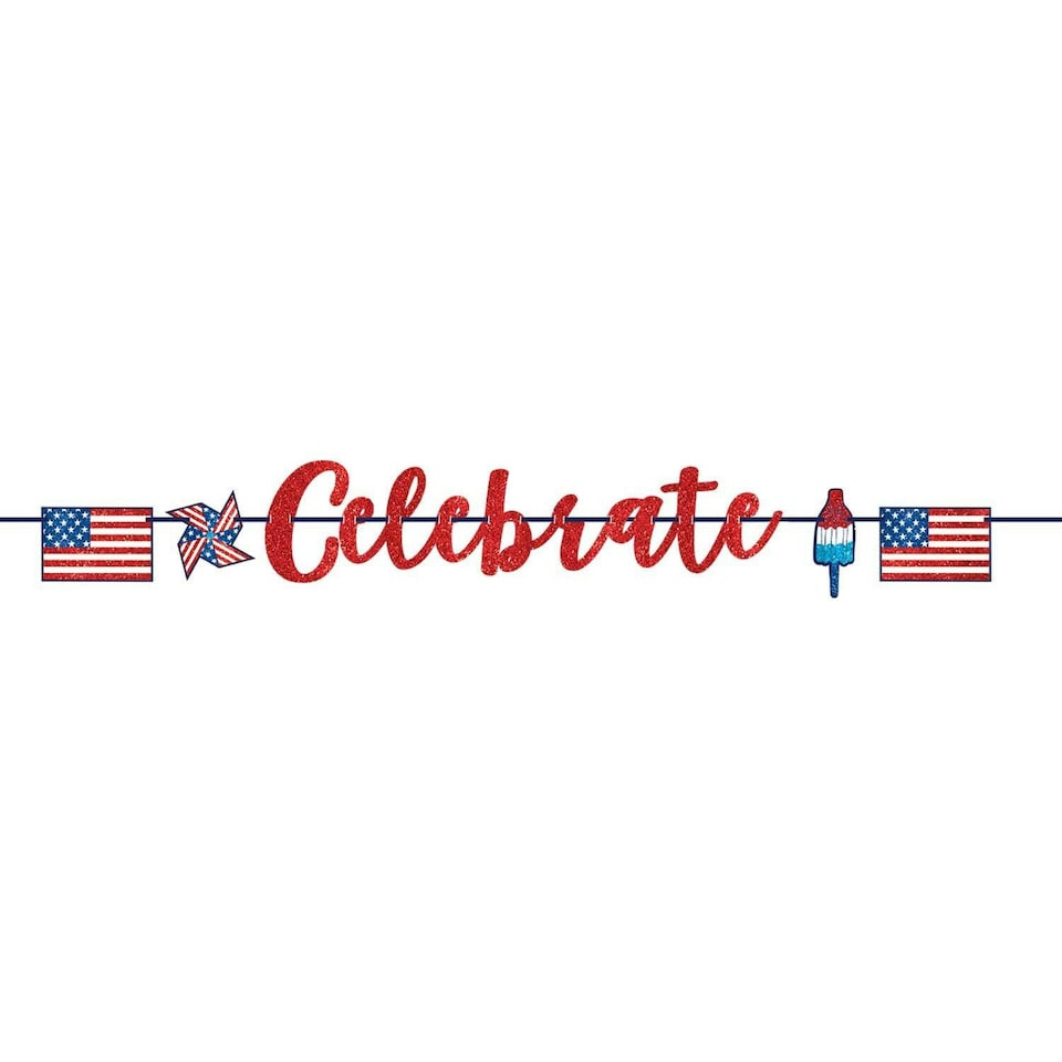 Amscan USA 4th of July Banner - Red/Blue - One Size