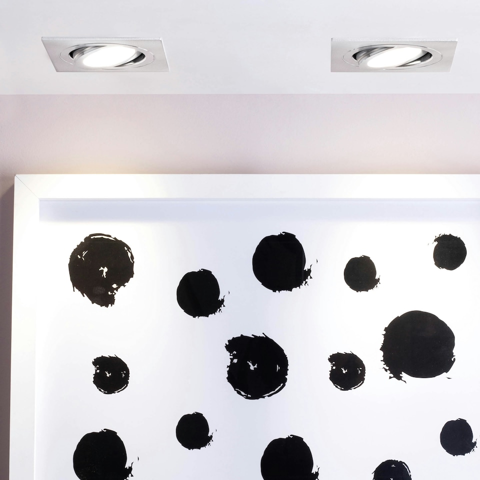 image 1 of BHS Sym Square IP65 Tiltable Downlight | Silver | Chrome | 1