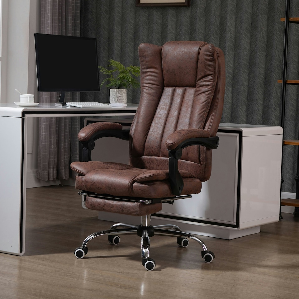 image 1 of Vinsetto Executive Office Chair Computer Desk Chair for Home, Brown