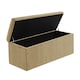 image 5 of 120cm Large Plain Safar Storage Ottoman Box, Beige Naples Upholstered Deep Storage Ottoman End of Bed Bench