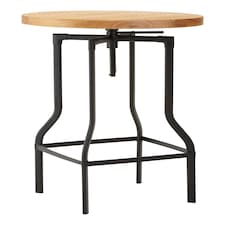 Interiors By Premier Industrial Design Ash Veneer Bar Table, Durable Round Bar Table For Livingroom, Functional Wooden Table