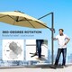 image 8 of Outsunny 3(m) Solar LED Cantilever Parasol Adjustable Garden Umbrella Dark Grey