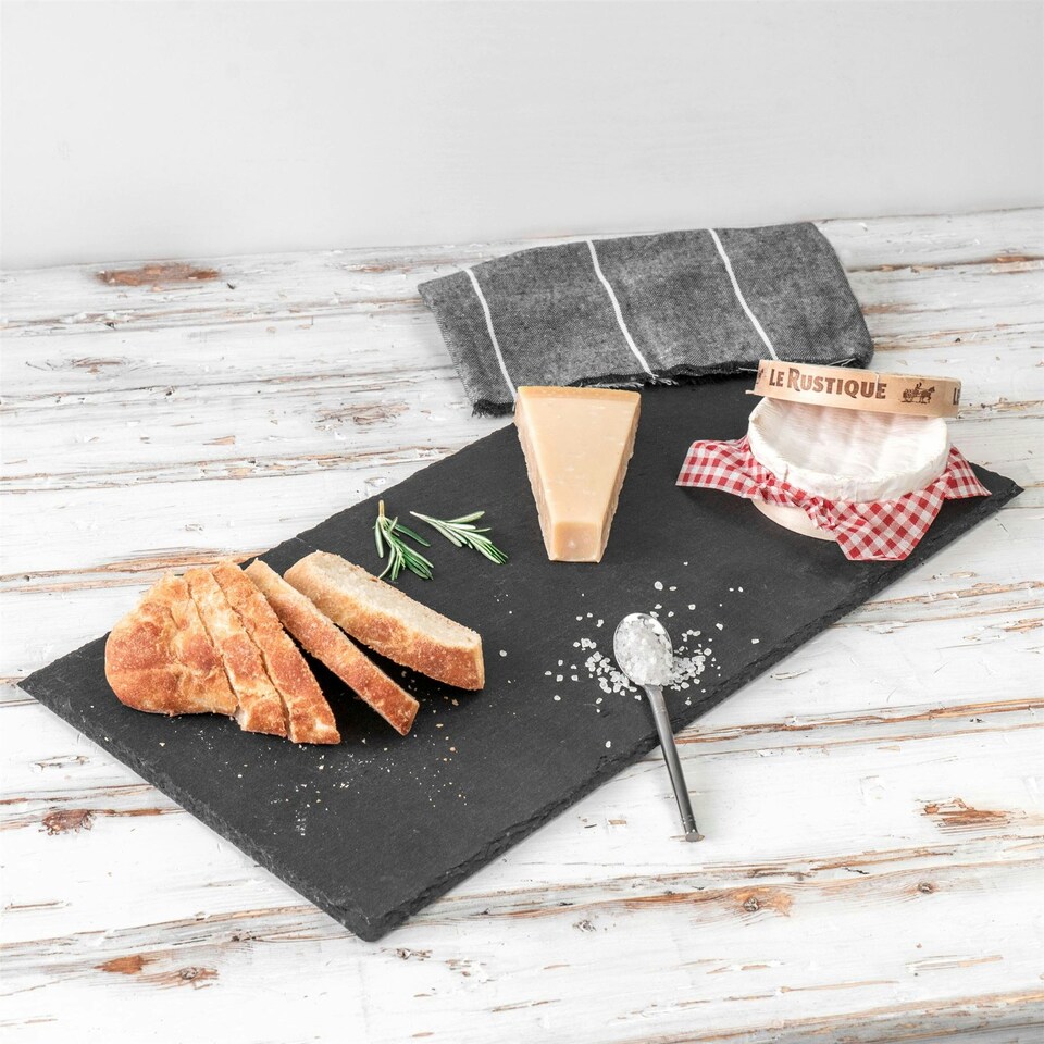 image 1 of Argon Tableware Rectangle Slate Dinner Plates - 29 x 12cm - Pack of 6 Grey