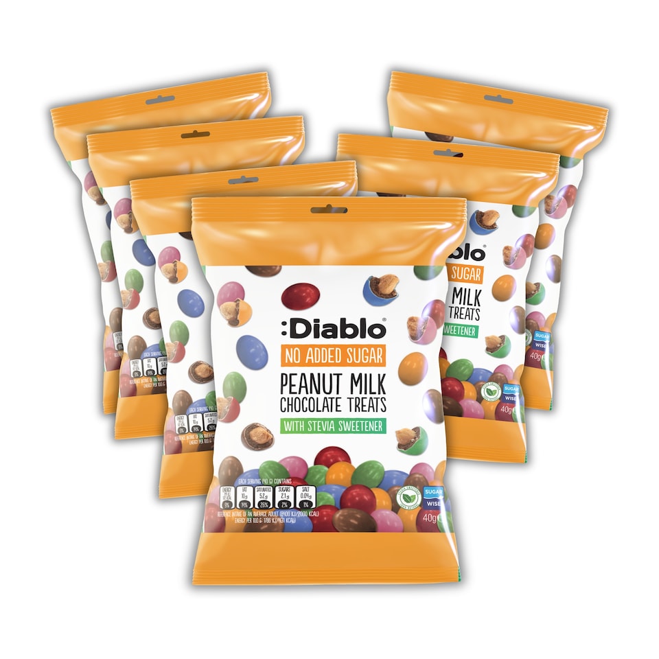 image 1 of Diablo No Added Sugar Chocolate Peanut Bites 40g 6 Pack