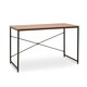image 1 of Sleek Red Pomelo Desk With Black Metal Frame,Rectangular Table,Multipurpose Work Desk For Modern Workspaces