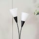 image 1 of ValueLights Kristina Frosted White Shade 2 Way Black Metal Uplighter Table Lamp