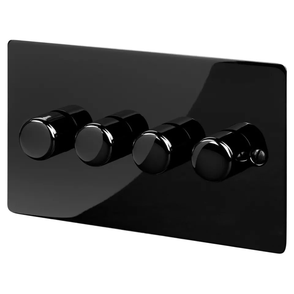 image 1 of Volex Crabtree 4-Gang Dimmer Light Switch - Flush Style