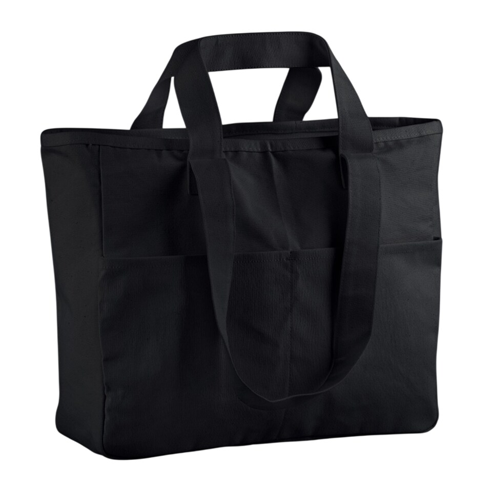 image 1 of Westford Mill Cargo Pocket Tote Bag | Black | Black | One Size | 1