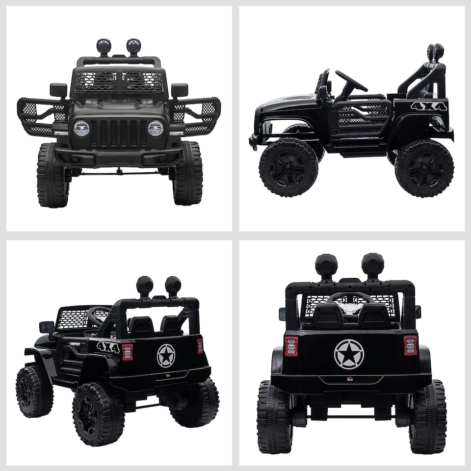 image 1 of HOMCOM 12V Kids Electric Ride On Car Truck Off-road Toy W/ Remote Control Black