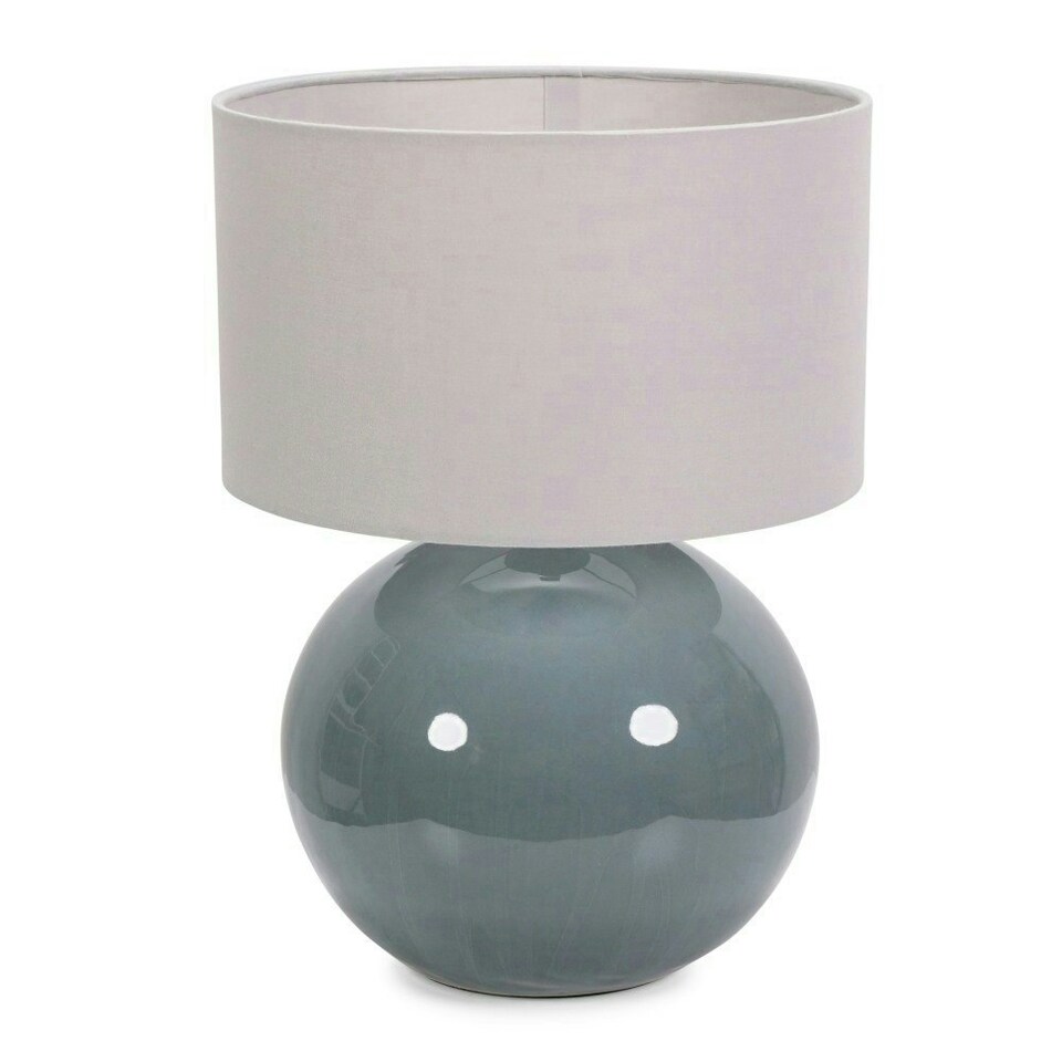 image 1 of ValueLights Bosco Eucalyptus Ceramic Table Lamp with Grey Drum Shade