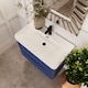 image 3 of Balterley Arch Modern Bathroom Wall Hung 2 Drawer Vanity Unit & Ceramic Basin | Blue | Satin Blue