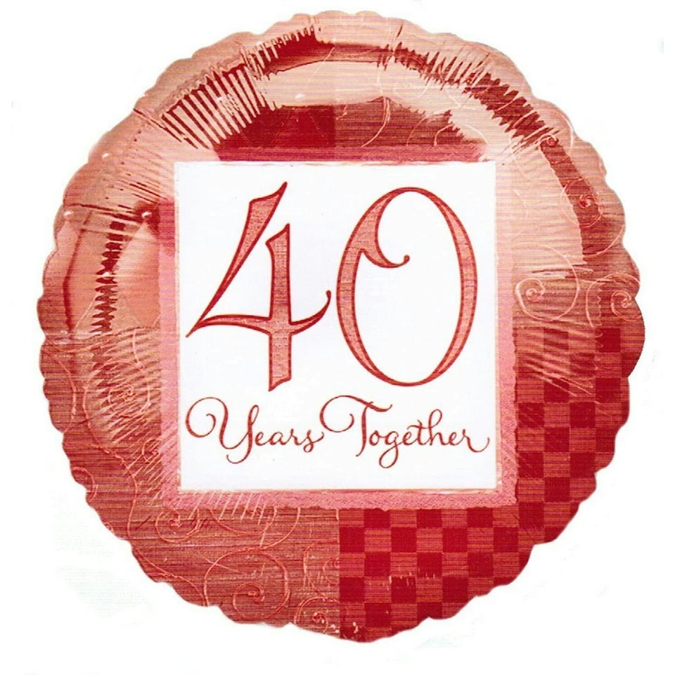 Amscan 40th Anniversary Foil Balloon - Brown/White - One Size