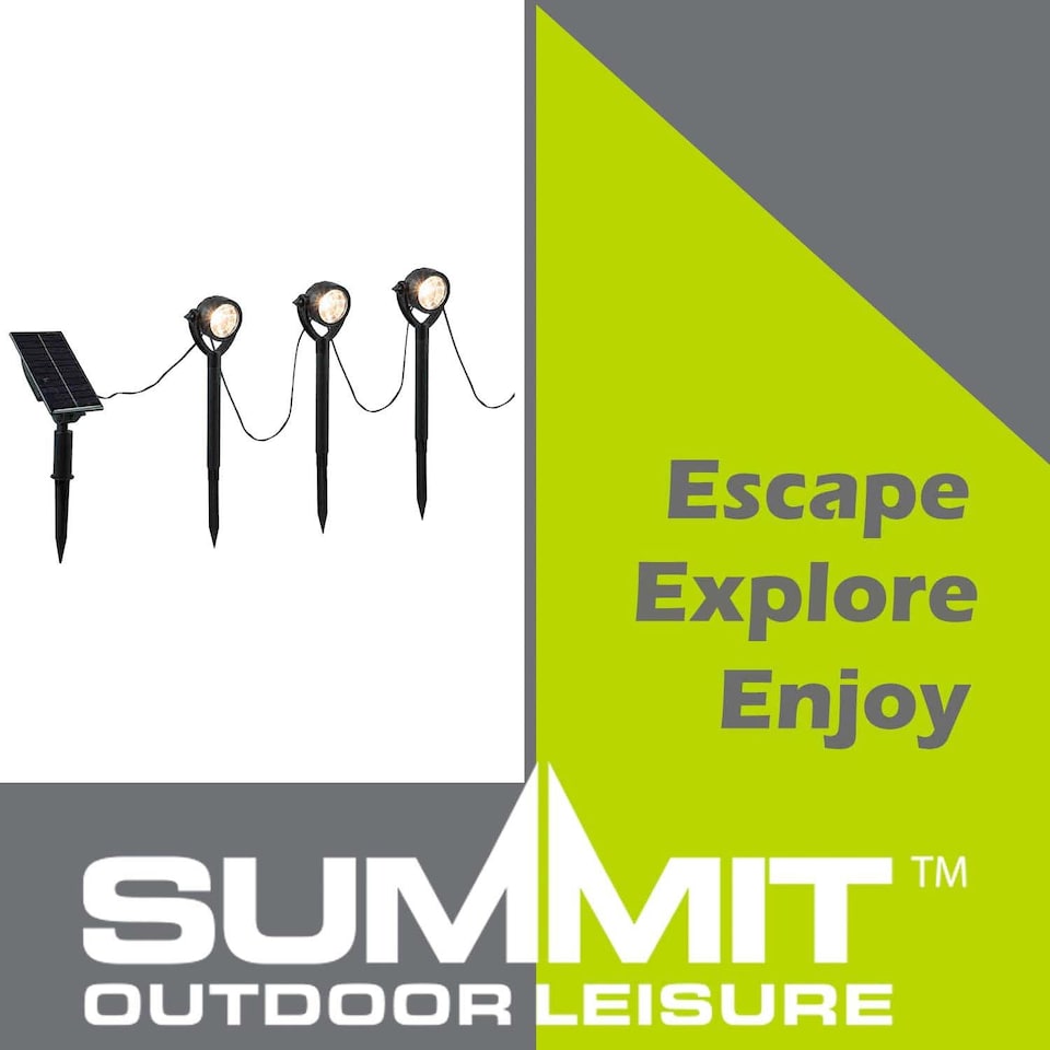 image 1 of vfm-estore Solar Spotlights Warm White 3.5m string with 6 spotlights