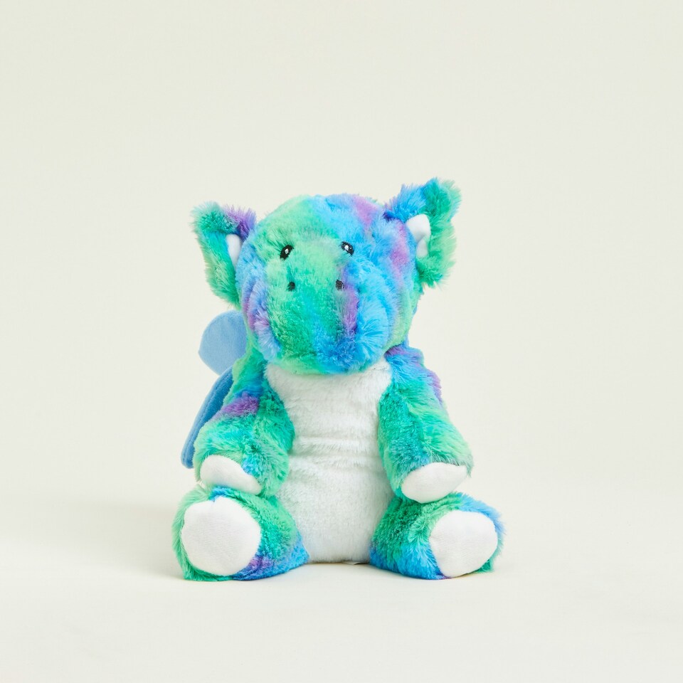 image 1 of Warmies Plush Rainbow Dragon Microwavable Weighted Teddy