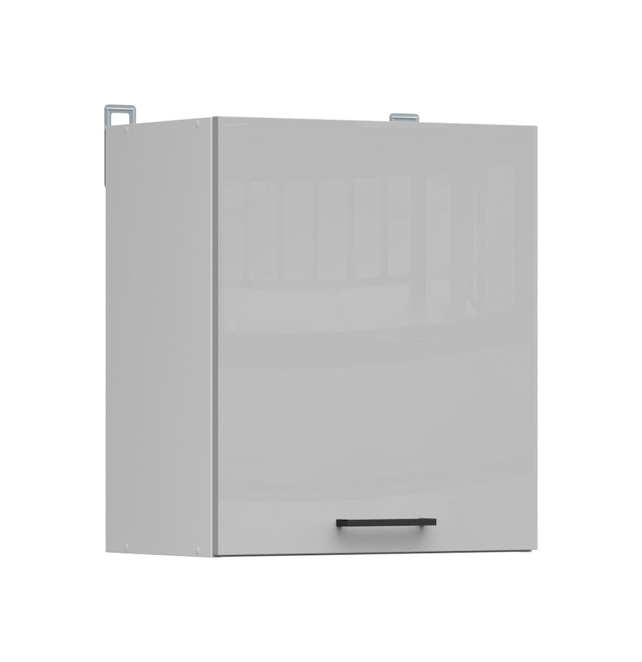 image 1 of Kitchen Wall Unit Cabinet 500mm Cupboard Light Grey Gloss Left Right 50cm Door Junona