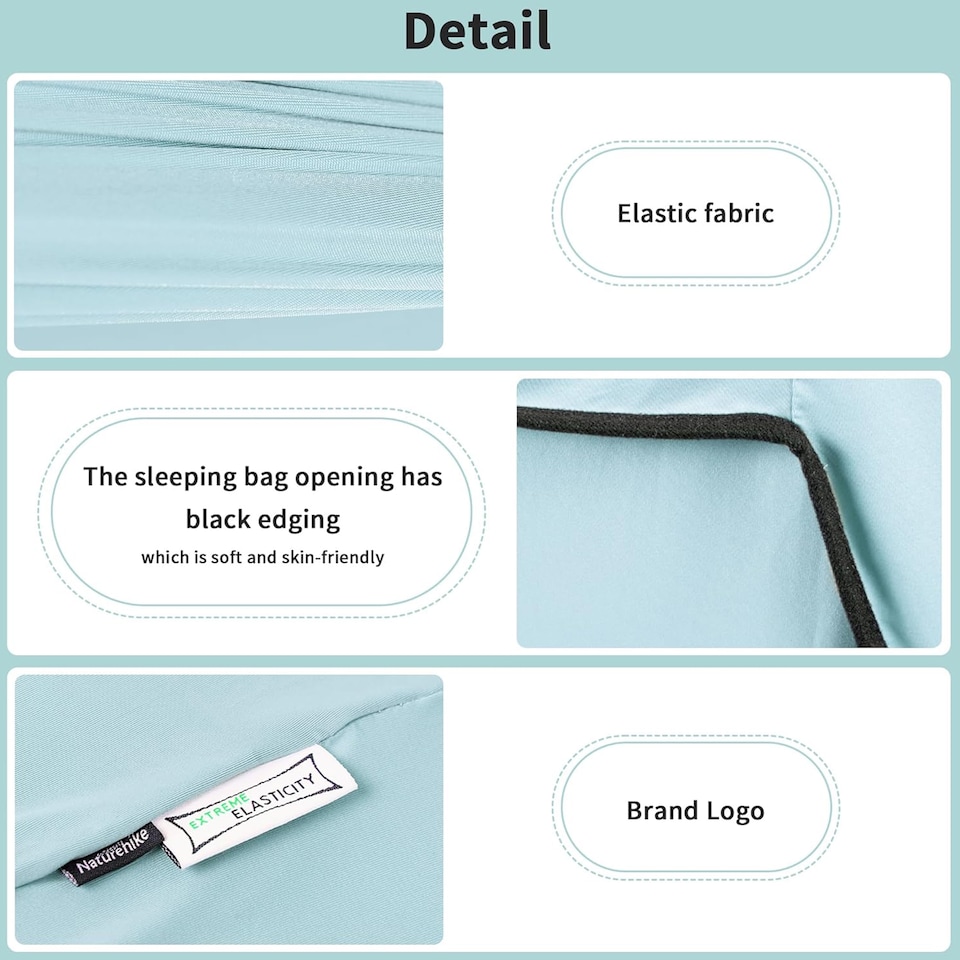 image 1 of High Elasticity Sleeping Bag Liner | Blue | Sea Salt Blue