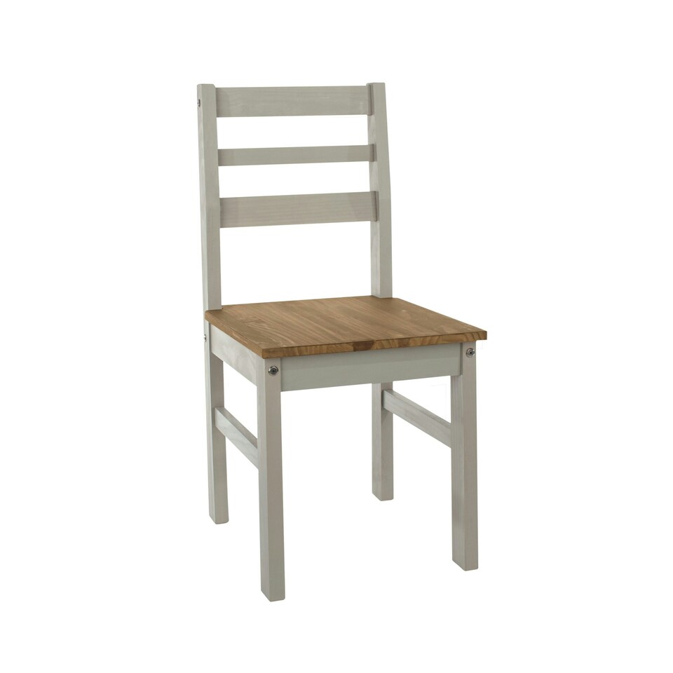 image 1 of Dinea Grey Ladder Back Chair (Pair) Grey