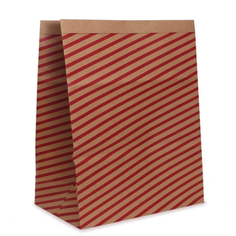 image 1 of Kraft Paper Christmas Strip Design Super Jumbo Sack