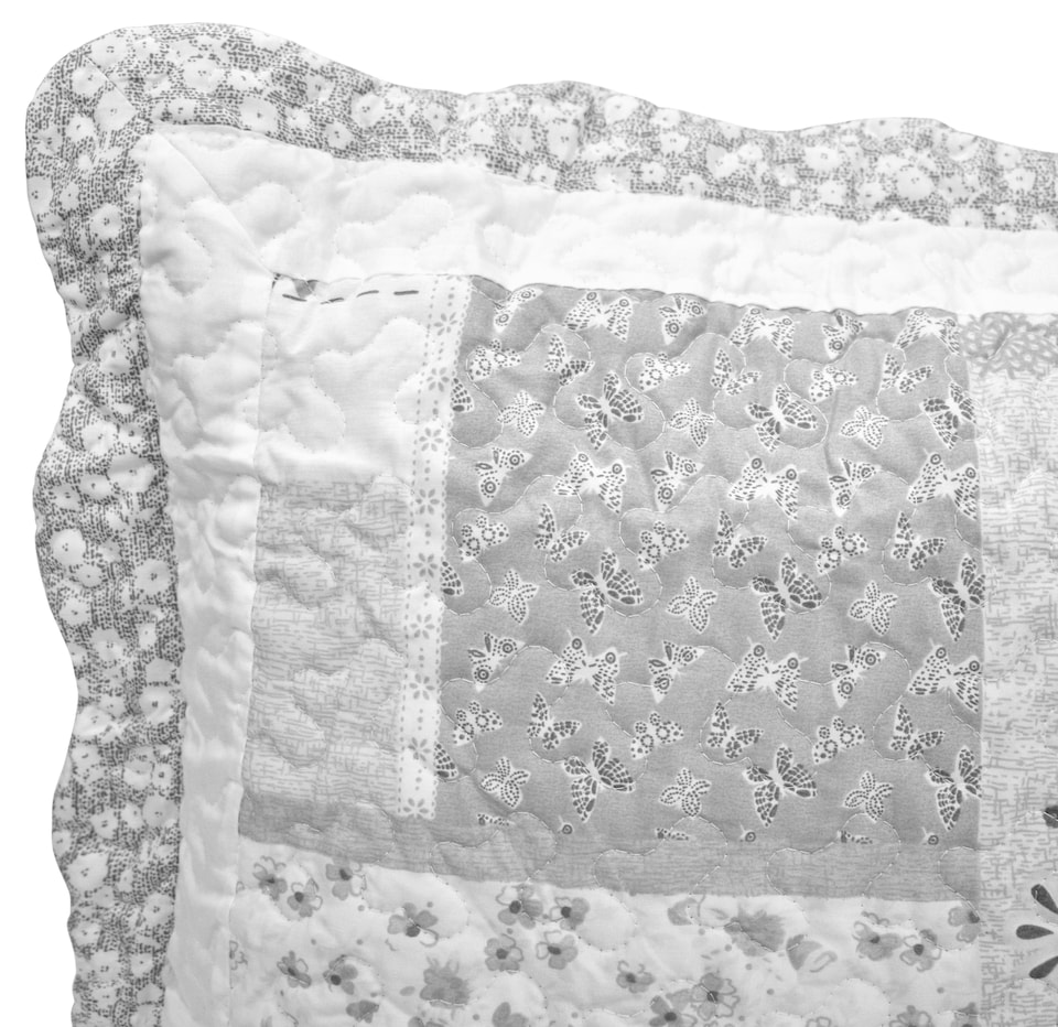 image 1 of Velosso Maya Cotton Blend Quilted Bedspread Set | Cream | Natural | Single
