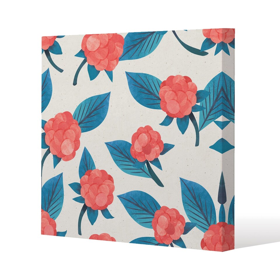 Watercolour floral pattern (Canvas Print) / 61 x 61 x 4cm | Multi