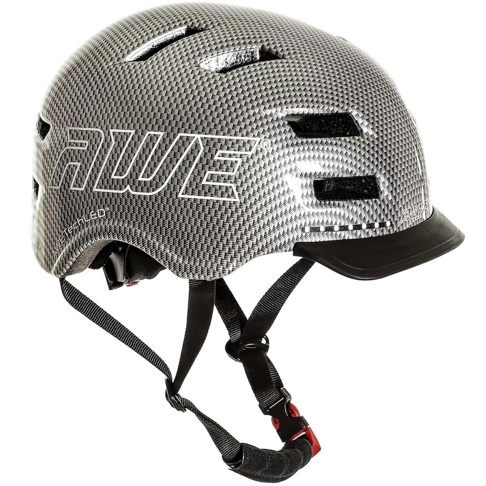 image 1 of AWETech LED USB Rechargeable In Mould Bike Helmet 360 MEGAVisibility Graphite Medium 55-58cm Silver | M