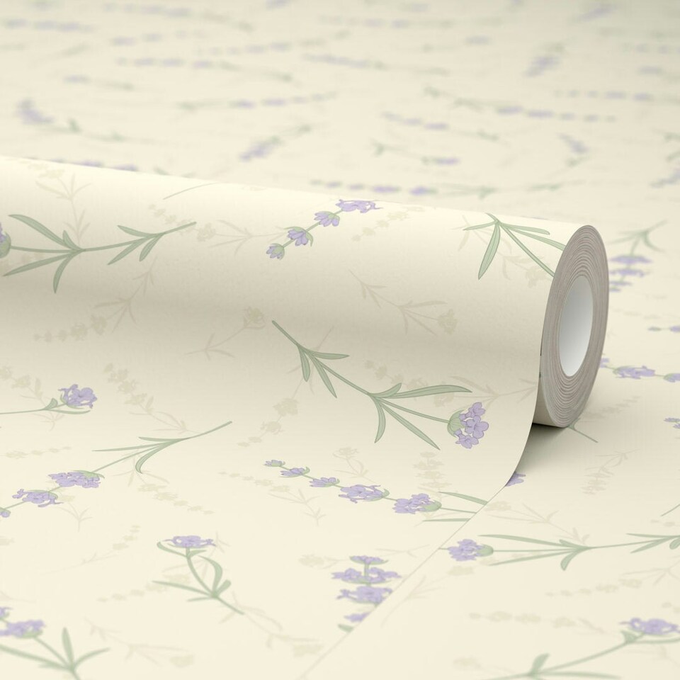 image 1 of Lavender Cascade Wallpaper in Cream Multi