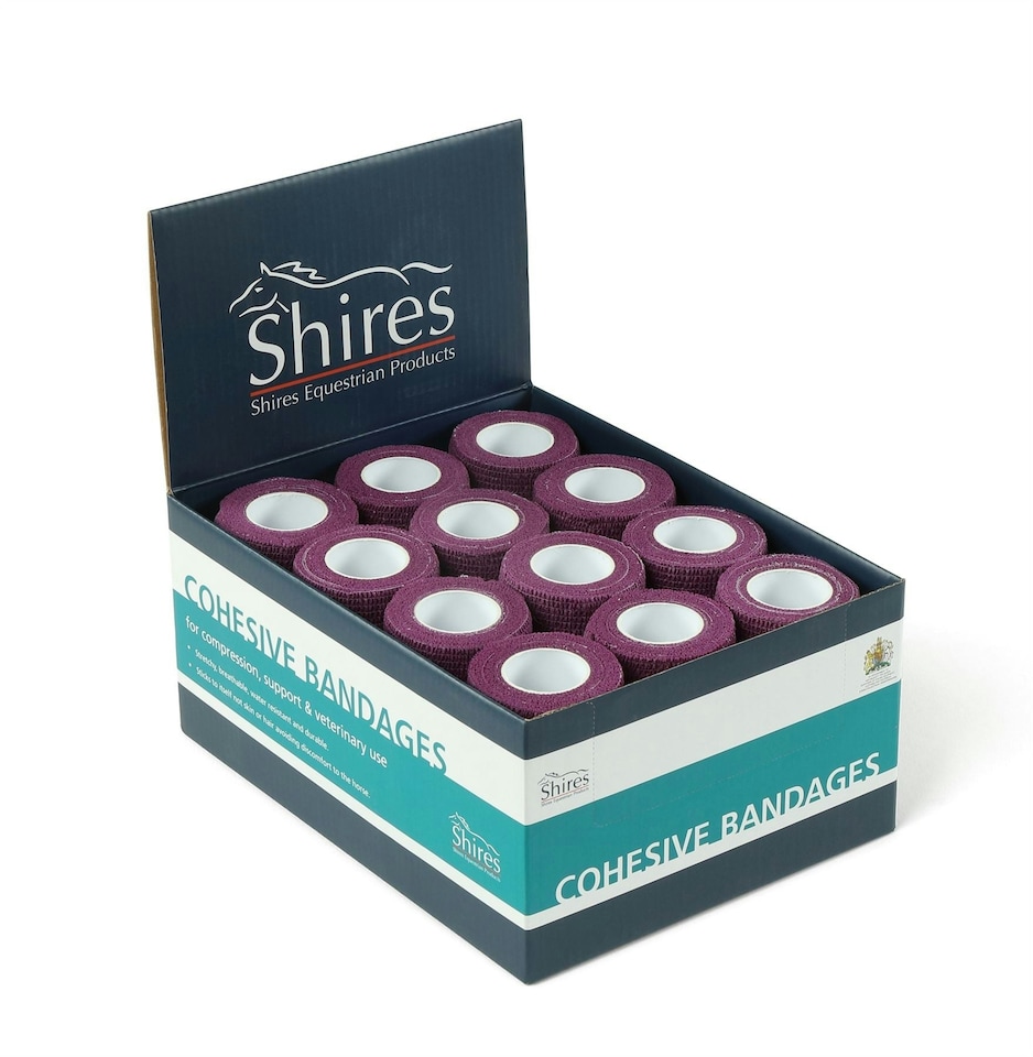 image 1 of Shires Cohesive Bandages (Box Of 12) Black | Black | Size: 10CM
Colour: Black