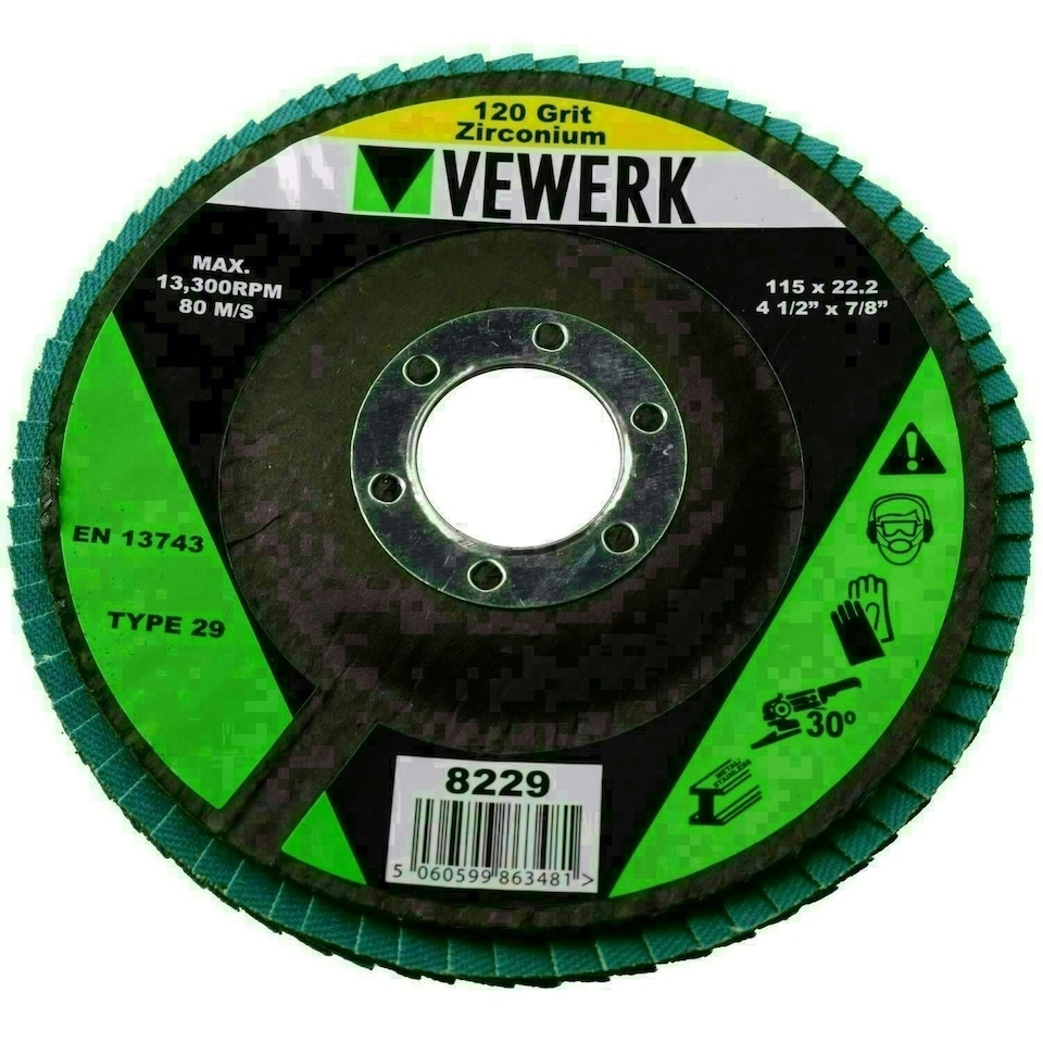 image 1 of 120 Grit Zirconium Flap Discs for Sanding Grinding Removal 4-1/2" Grinder 10pc