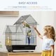 image 9 of PawHut Metal Bird Cage, With Plastic Perch, Swing Ring, Handle, 39 x 33 x 47cm